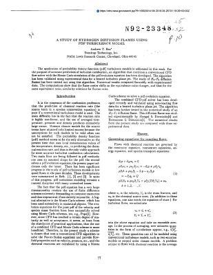 [ef554] !Read# A Study of Hydrogen Diffusion Flames Using PDF Turbulence Model - National Aeronautics and Space Administration ^P.D.F!