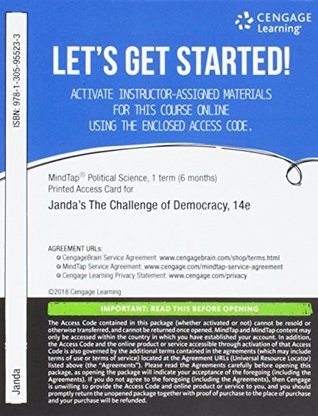 [81cc1] %Full! !Download@ Mindtap Political Science, 1 Term (6 Months) Printed Access Card for Janda/Berry/Goldman/Schildkraut/Manna's the Challenge of Democracy: American Government in Global Politics, 14th - Kenneth Janda ^P.D.F#