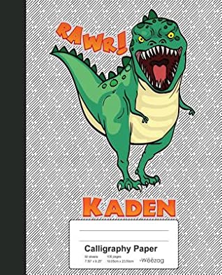 [5a544] ~Full% *Download@ Calligraphy Paper: KADEN Dinosaur Rawr T-Rex Notebook -  @ePub*