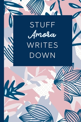 [2f9f9] ^Read! Stuff Amora Writes Down: Personalized Journal / Notebook (6 x 9 inch) STUNNING Navy Blue and Mauve Blush Pink Pattern -  ~P.D.F*